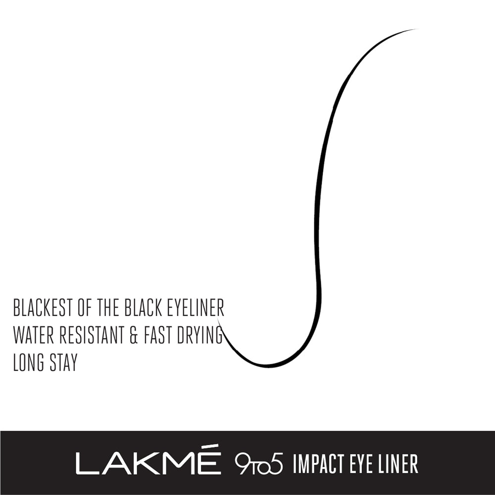 Lakme 9 To 5 Black Impact Eye Liner - Black