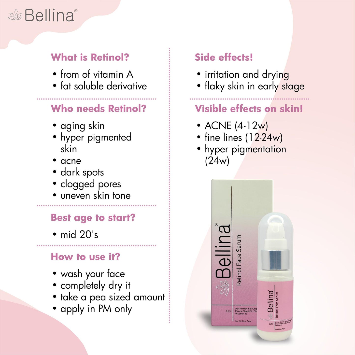 Bellina Retinol Face Serum-30ml