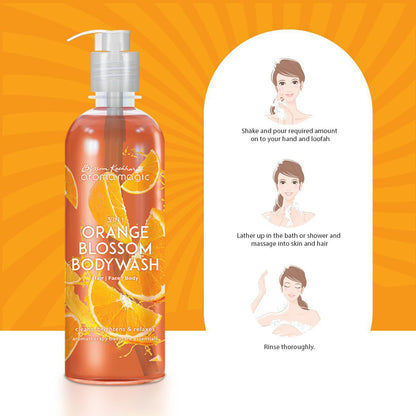 Aroma Magic 3 In 1 Orange Blossom Bodywash (Hair- Face- Body) (500ml)