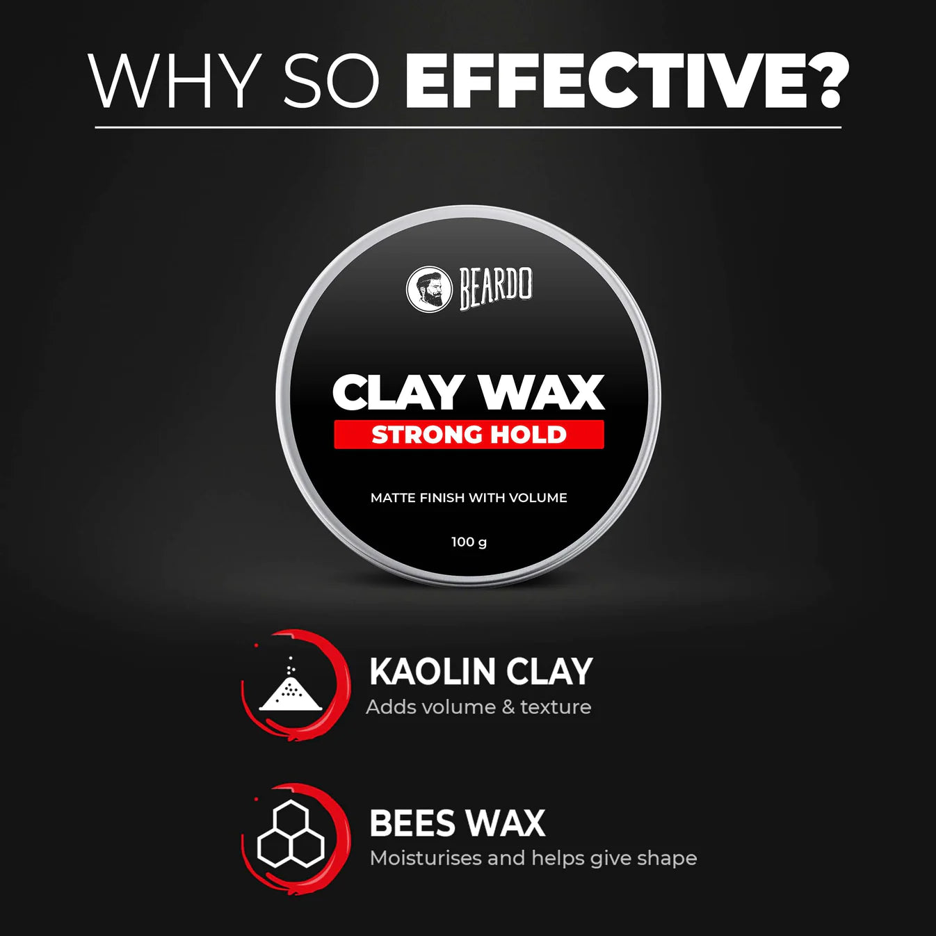 Beardo HAIR CLAY Wax - Strong Hold