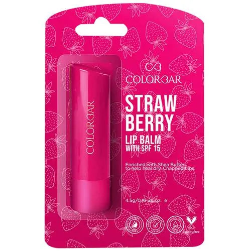 Colorbar STRAWBERRY LIP BALM SPF 15 ENRICHED WITH SHEA BUTTER TO HELP HEAL DRY, CHAPPED LIPS