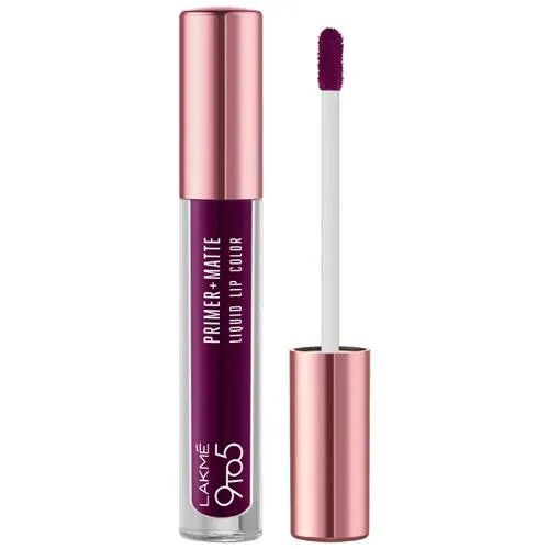 Lakme 9to5 Primer + Matte Liquid Lip Color - MM4 Dynamic Purple