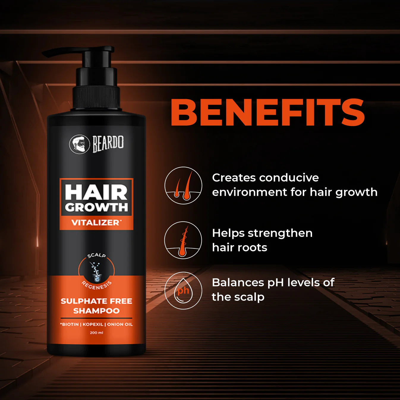 Beardo Hair Growth Sulphate Free Shampoo 200ml