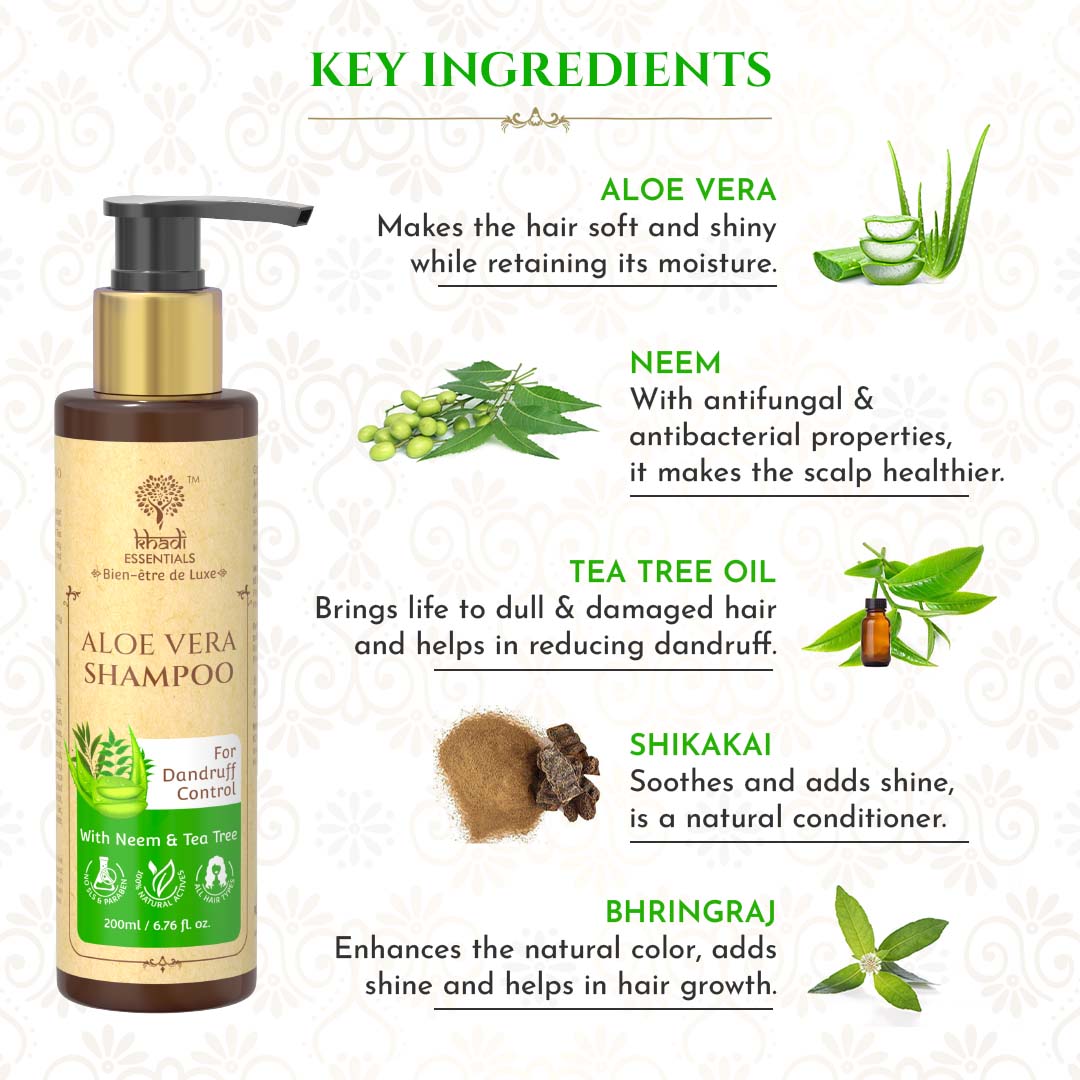 KHADI Aloe, Neem & Tea Tree Shampoo , 200ml