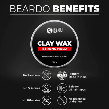 Beardo HAIR CLAY Wax - Strong Hold