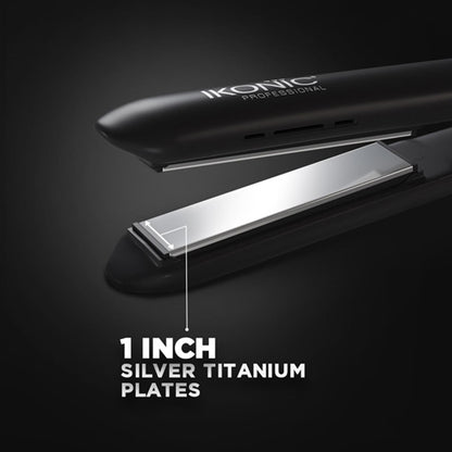 IKONIC Slim Titanium Shine Hair Straightener (Black)