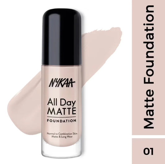 Nykaa All Day Matte Long Wear Liquid Foundation For Normal To Combination Skin
