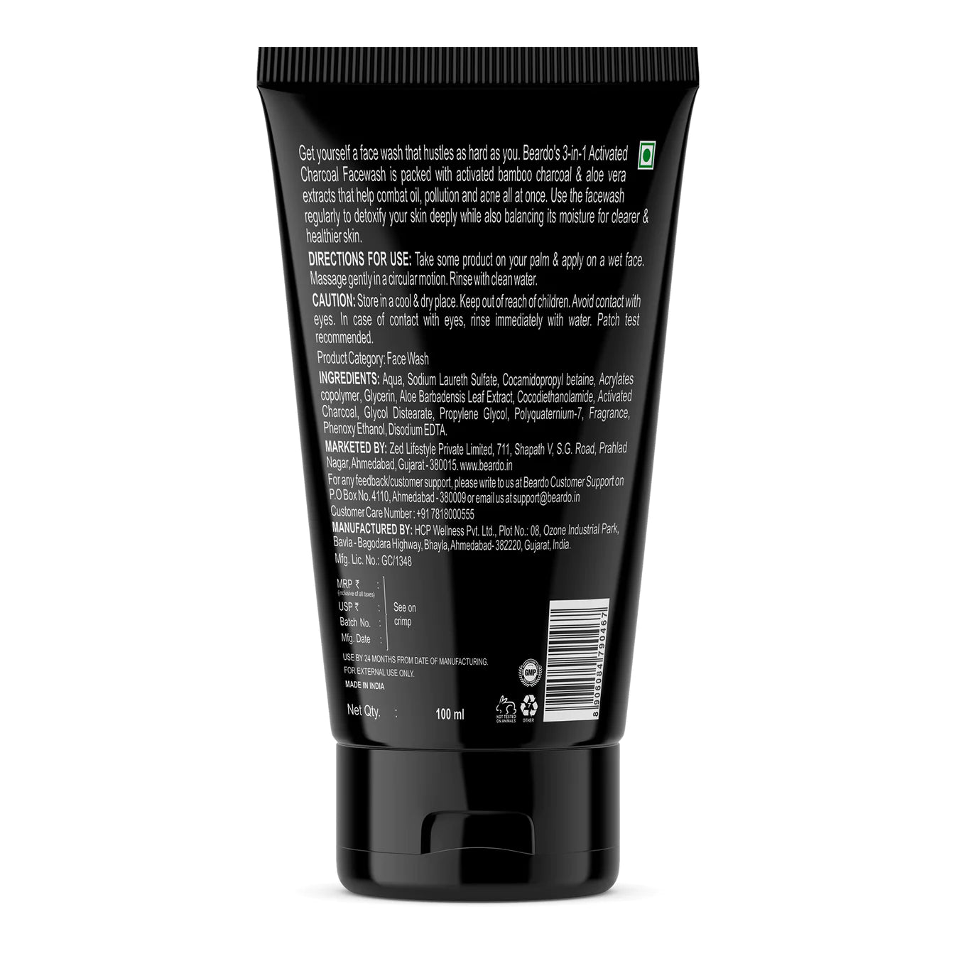 Beardo Activated Charcoal Facewash 100ml