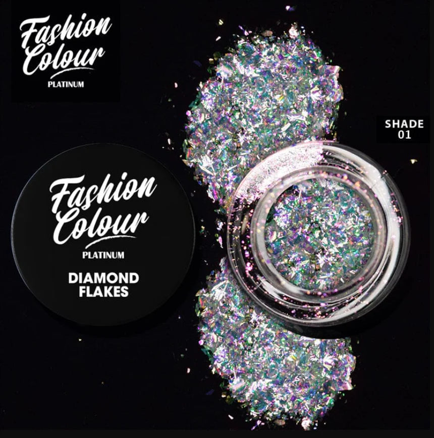 Fashion Colour Platinum Diamond Flakes,0.25g