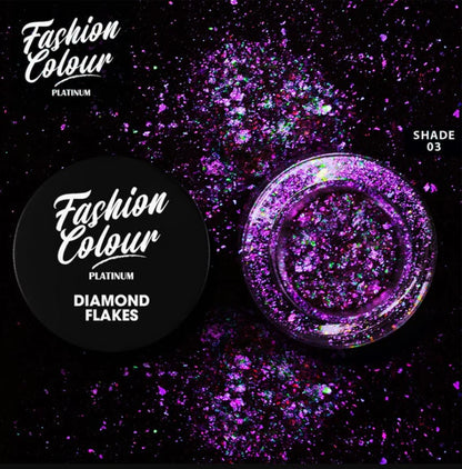 Fashion Colour Platinum Diamond Flakes,0.25g