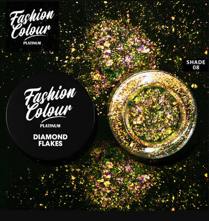 Fashion Colour Platinum Diamond Flakes,0.25g