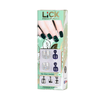 LICK NAILS Matcha Green Square Press On Nails