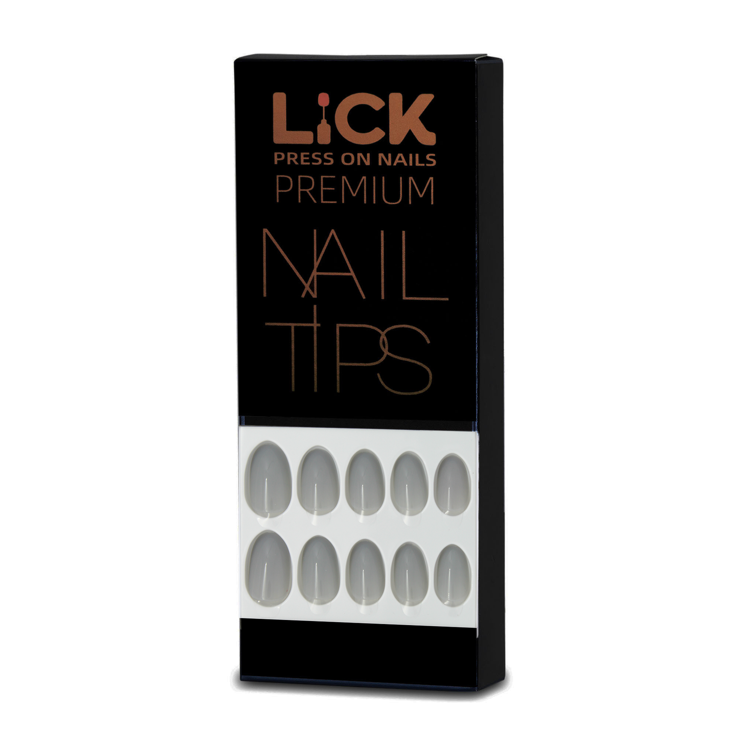 LICK NAILS Oval Shape  Grey Shade Press On Nails