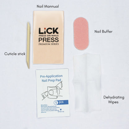 LICK NAILS Oval Shape  Grey Shade Press On Nails