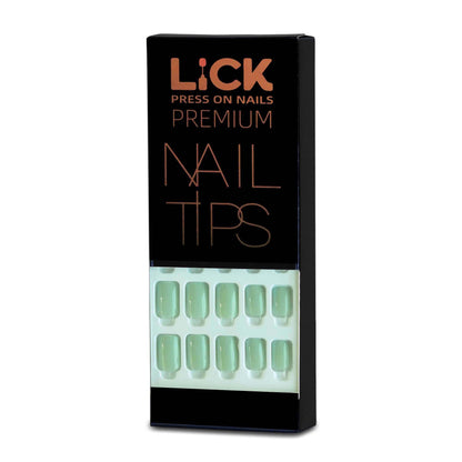 LICK NAILS Matcha Green Square Press On Nails