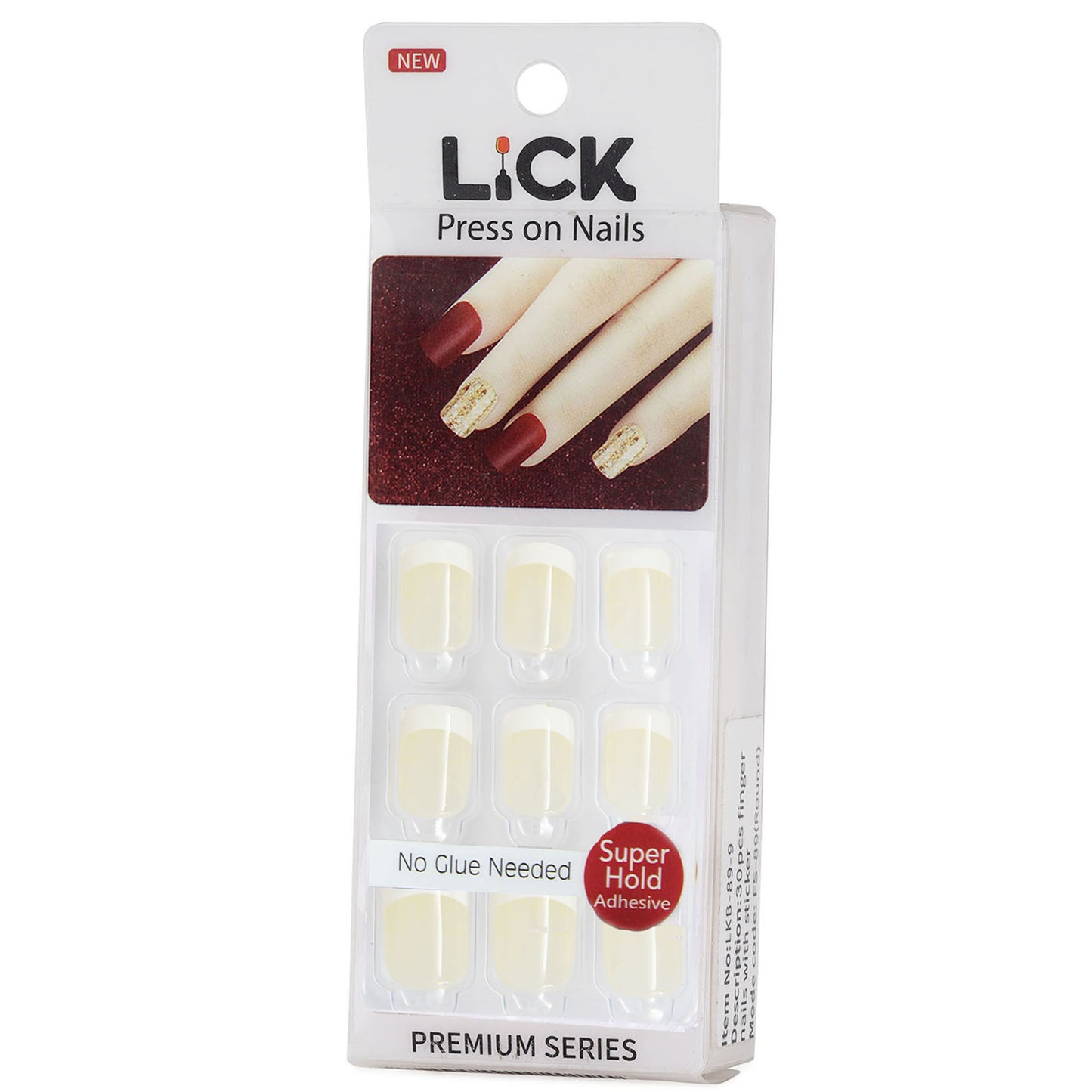 LICK NAILS French Style White Nail Press on Nails