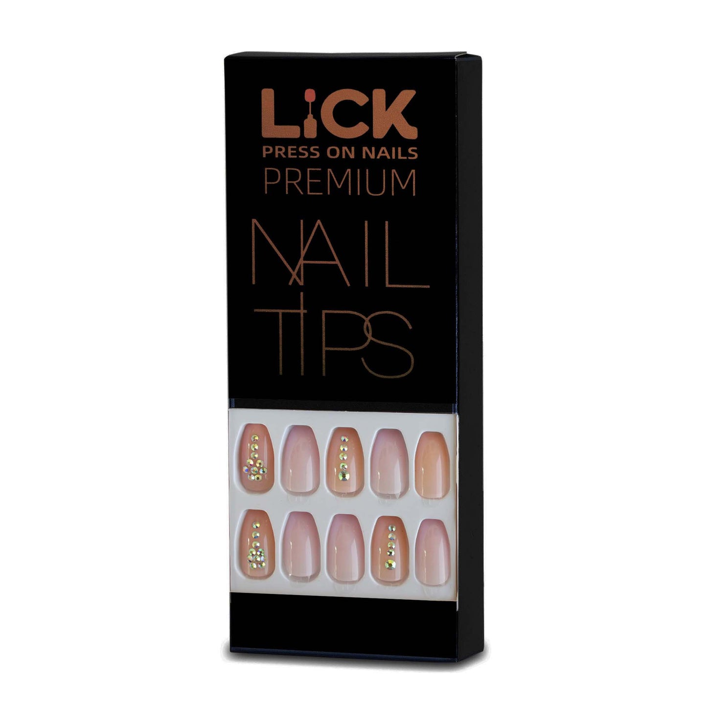 LICK NAILS Ballerina Nude with Stud Shade Press On Nails