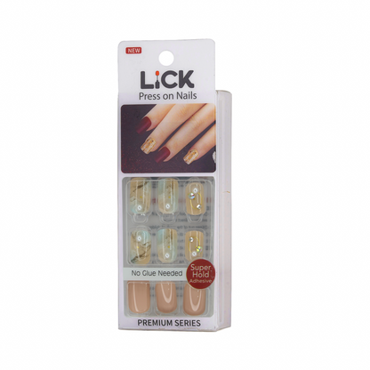 LICK NAILS Classic Nude With Pearls Press on Nails