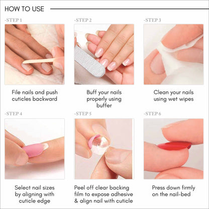 LICK NAILS Glossy Finish Mauve Pink Press On Nails