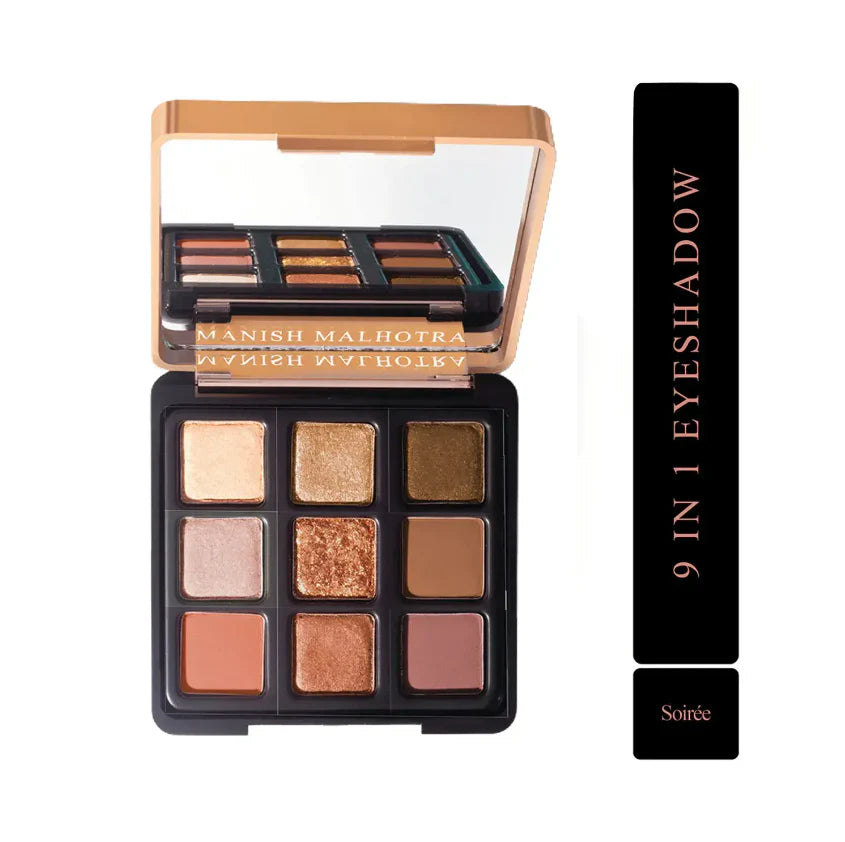 Myglamm Manish Malhotra 9 In 1 Eyeshadow Palette - Soiree (9g)