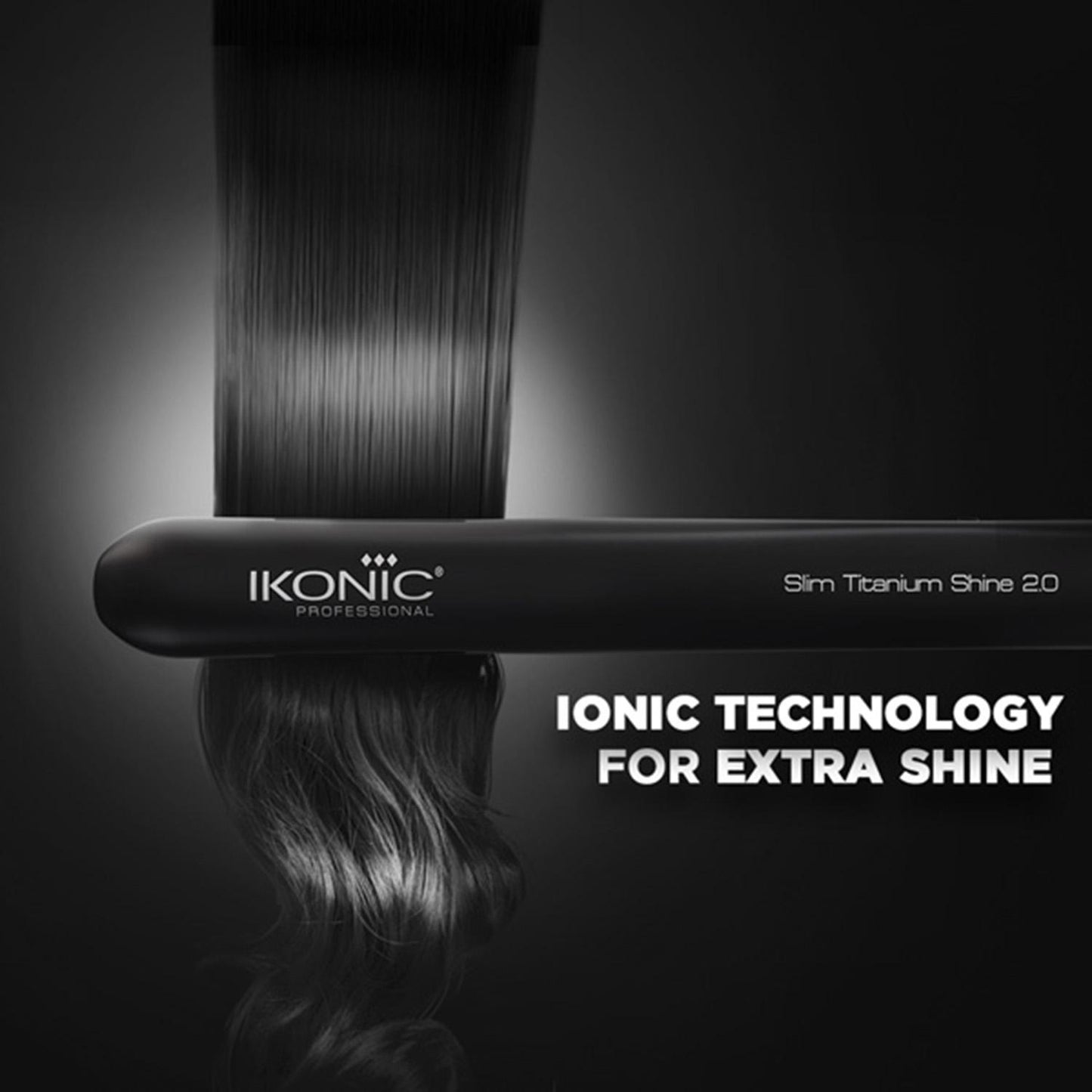 IKONIC Slim Titanium Shine Hair Straightener (Black)