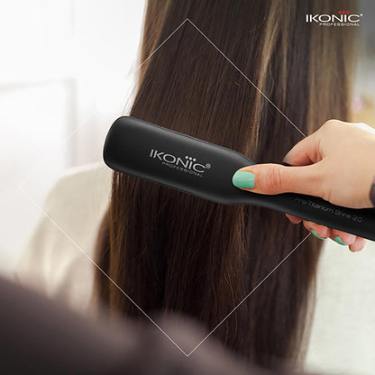 IKONIC Pro Titanium Shine Hair Straightener (Black)