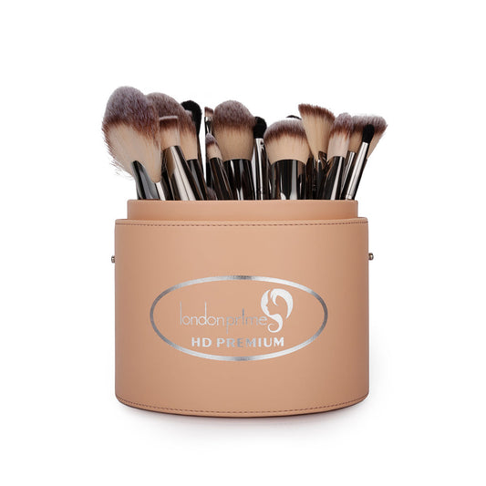 London Prime Cosmetics Brush Holder Cylinder Shaped - Peach