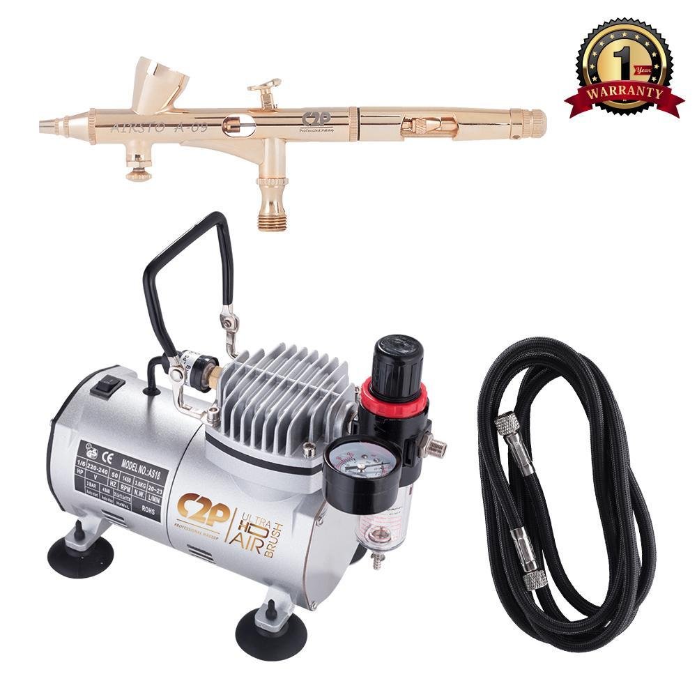 C2P AIR BRUSH SERIES DUAL GUN UHA01 WITH AIRSTO A09 GUN